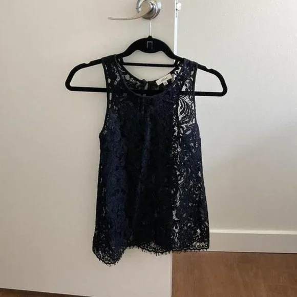 Wilfred‎ Black Lace Sleeveless Tank Top XXS - Picture 2 of 3